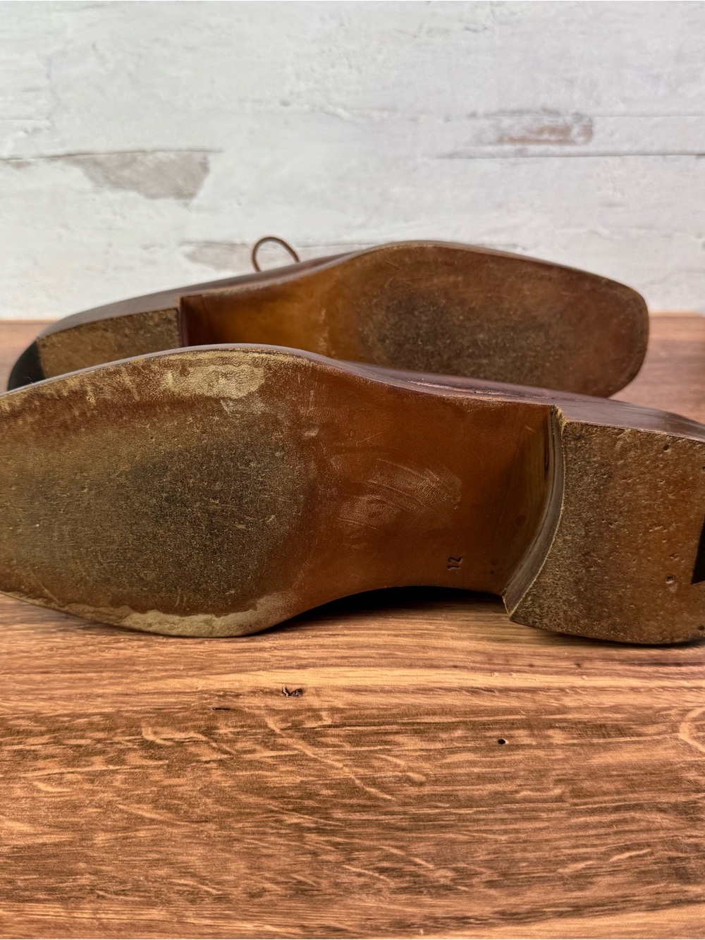 Rare Vintage Handmade Brown Leather Men’s Dress Oxfords Nordstrom 12 D - Picture 9 of 9
